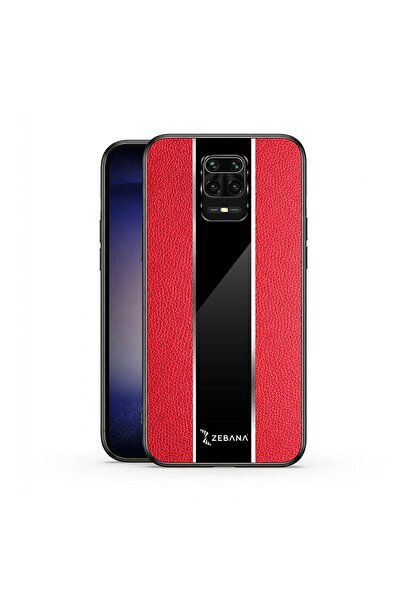 Zebana Xiaomi Redmi Note 9 Pro Uyumlu Kılıf Premium Deri Kılıf Kırmızı