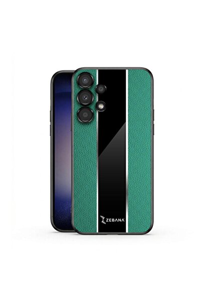 Zebana Samsung Galaxy A73 5G Uyumlu Kılıf Premium Deri Kılıf Yeşil