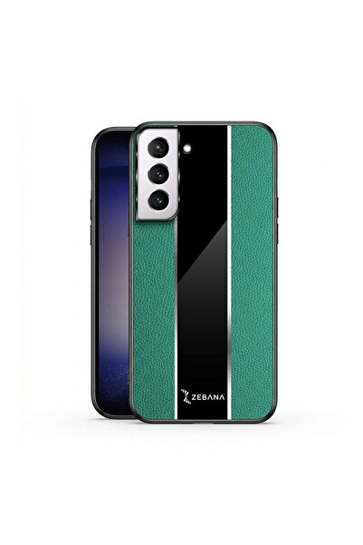 Zebana Samsung Galaxy S22 Uyumlu Kılıf Premium Deri Kılıf Yeşil