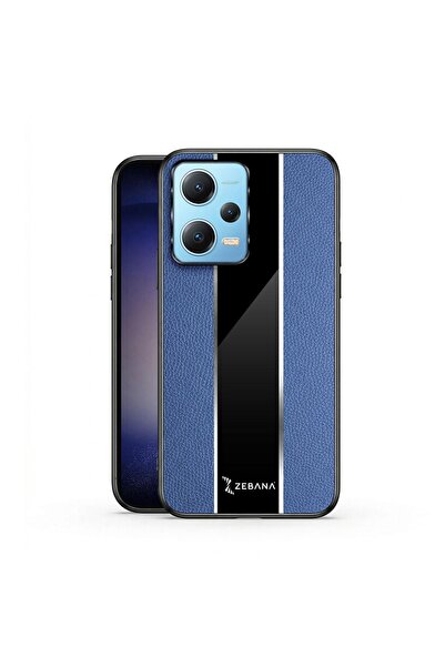 Zebana Xiaomi Redmi Note 12 Pro 5G Uyumlu Kılıf Premium Deri Kılıf Mavi