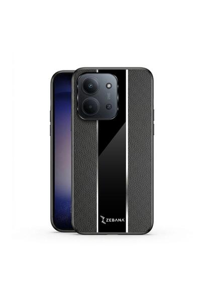 Zebana Xiaomi Redmi 15C Uyumlu Kılıf Premium Deri Kılıf Siyah