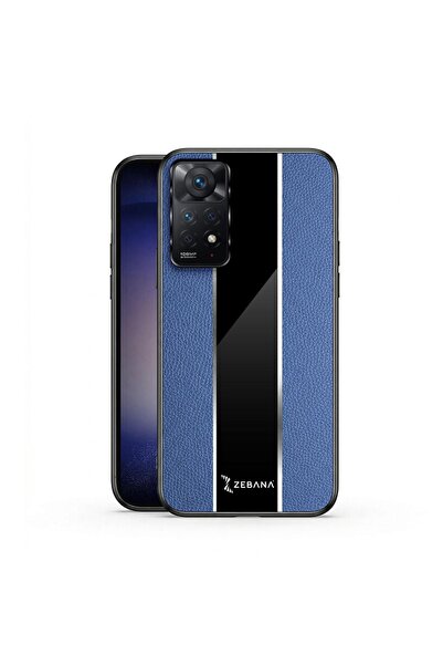 Zebana Xiaomi Redmi Note 11 Pro 4G Uyumlu Kılıf Zebana Premium Deri Kılıf Mavi