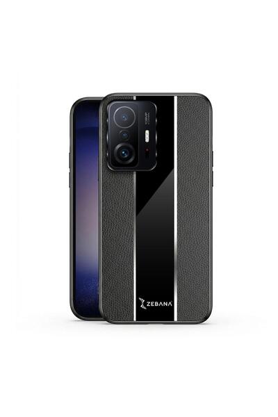 Zebana Xiaomi Mi 11T Pro Uyumlu Kılıf Premium Deri Kılıf Siyah