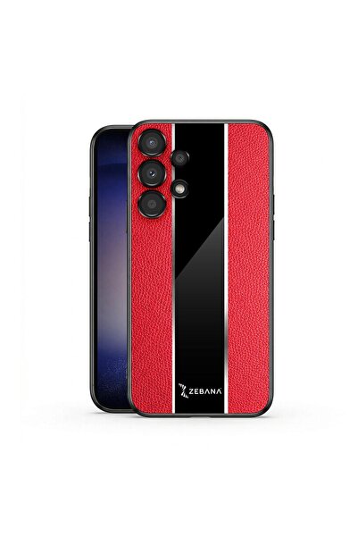 Zebana Samsung Galaxy A13 Uyumlu Kılıf Premium Deri Kılıf Kırmızı