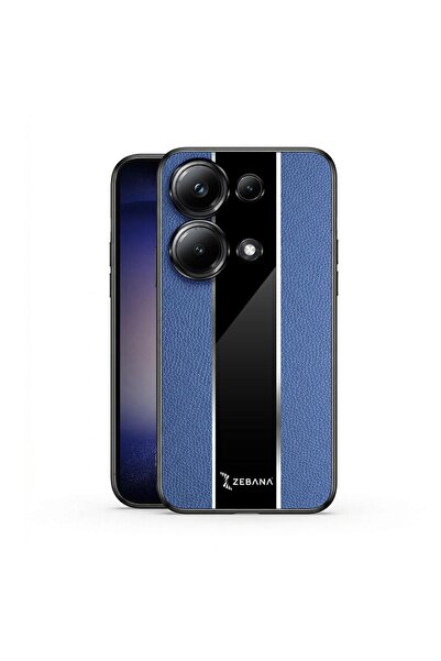 Zebana Xiaomi Redmi Note 13 Pro 4G Uyumlu Kılıf Zebana Premium Deri Kılıf Mavi