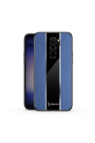 Zebana Xiaomi Redmi Note 8 Pro Uyumlu Kılıf Premium Deri Kılıf Mavi