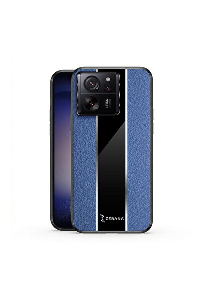 Zebana Xiaomi Mi 13T Pro Uyumlu Kılıf Premium Deri Kılıf Mavi