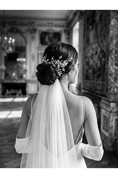 Lily and Bride Sedefli Yaprak Inci Boncuklu Gelin Saç Bandı Düğün Nikah Nişan...