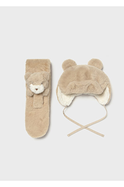 MAYORAL Baby Girl Fur Scarf Hat Set