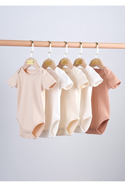 Bondberro Set of 5 100% Cotton Baby and Kids Bodysuits (Coffee)