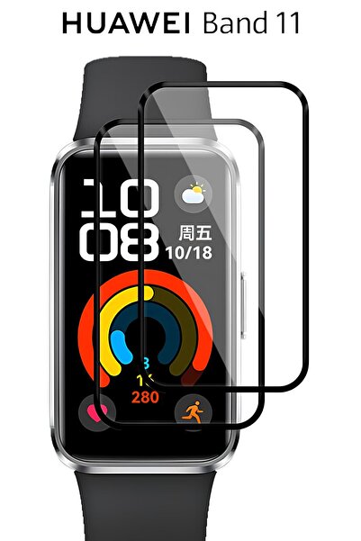 Nezih Case Huawei Band 11 Pmma Güçlendirilmiş Kavisli Ultra İnce Pet Saat Ekr...