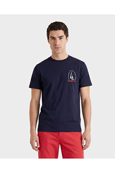 Gant Erkek Lacivert Baskılı Kısa Kollu T-Shirt