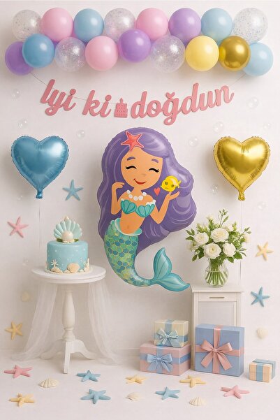 parti hediye sepeti Σετ μπαλόνια με αλουμινόχαρτο Γοργόνα |   Στολίδια για πά...