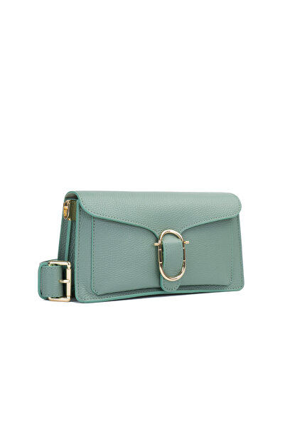 Posete Fagaras Poseta Piele Anabelle - Menta, Geanta Casual din Piele Natural...