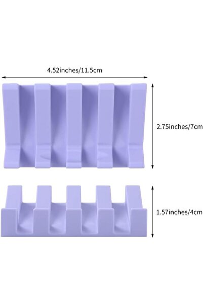 Arabest Silicone Self-Draining Soap Dish,Milk White Light Purple,for Shower B...