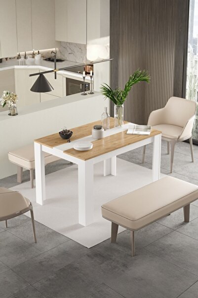 Yurupa Aven Yemek Masası 120x80 Sepet-Beyaz AVE21-SW