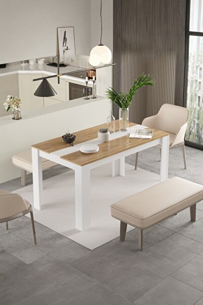 Yurupa Aven Yemek Masası 140x80 Sepet-Beyaz AVE22-SW