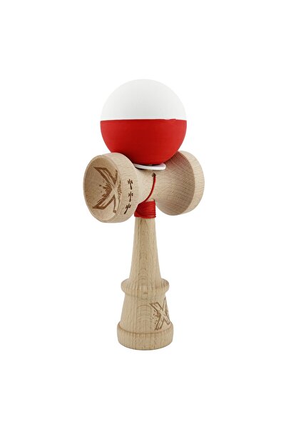 Cyrax Kendama X Original, Sfoară 62/65 cm Bicolor Alb/Roșu