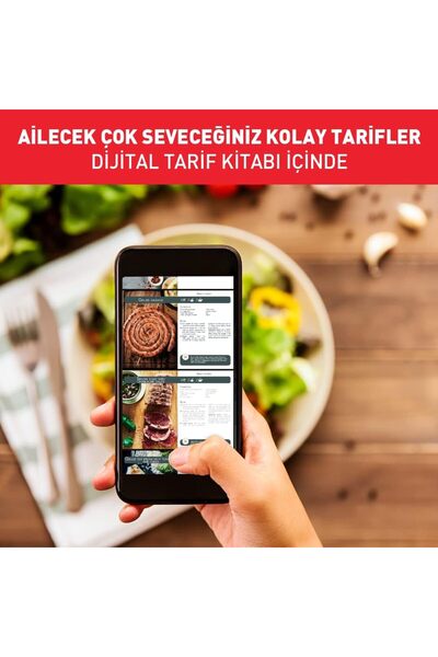 TEFAL 6,5 Litre Kapasite Hava ile Kızartma & Izgara Yağsız Akıllı Fritöz 1700...