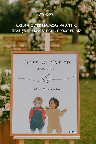 Atölyer ÇOCUKLUK FOTOĞRAFI BİRLEŞTİRME 30X40 A3 ÇERÇEVELİ Düğün nişan Giriş p...