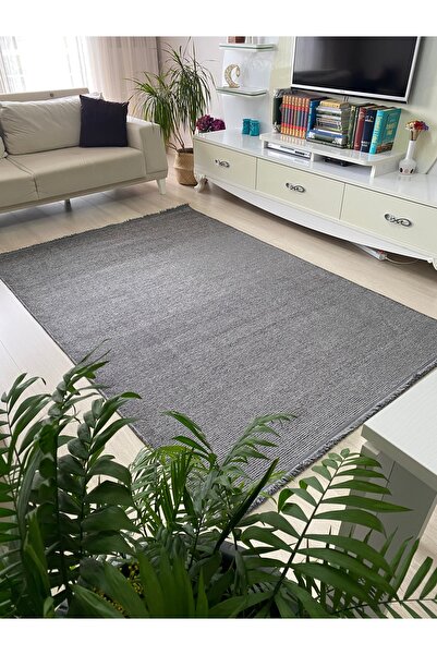 HALISHOP Doku 22 Anthracite Non-Slip Woven Base Living Room Kitchen Hallway C...