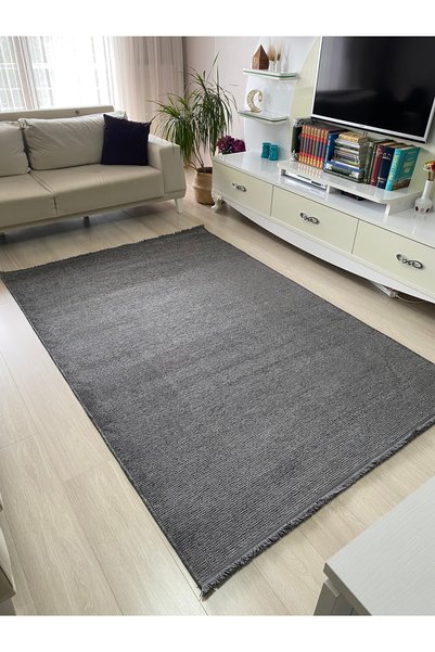 HALISHOP Doku 22 Anthracite Non-Slip Woven Base Living Room Kitchen Hallway Carpet