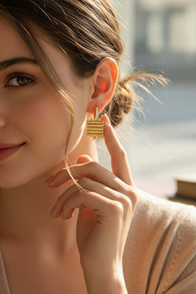 XUPING JEWELRY Stil Incisi/Xupıng Jewelry 14 Ayar Altın Kaplama Çizgili Model...