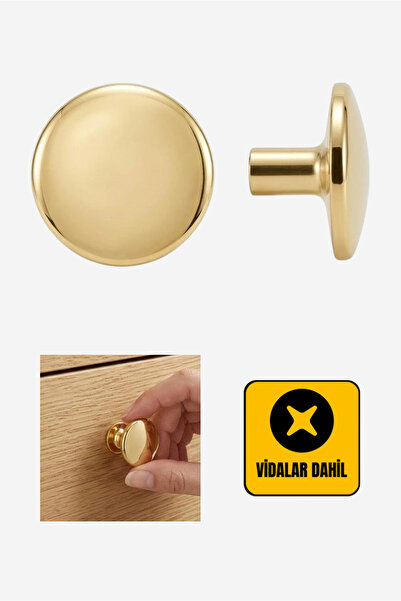 GenelTedarik Lüks Modern Gold Altın Kaplama Yuvarlak Düğme Mobilya Çekmece Ve...