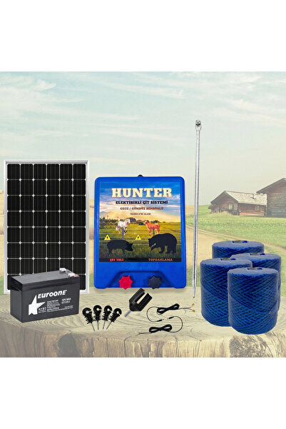 Hunter Ekonomik 2000Mt Domuz - Ayı Kovucu Elektrikli Çit Sistemi Güneş Panell...