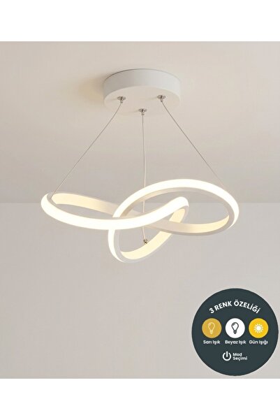 Lzy Avize Store Snowflake Beyaz Sarkıt LED Avize 3 Renk | Salon, Mutfak, Çocu...