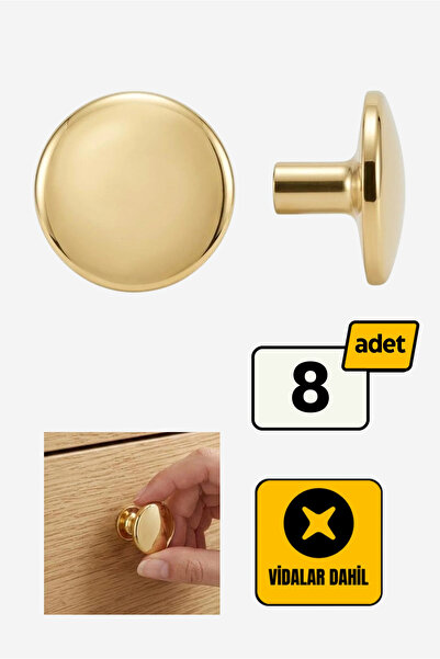 GenelTedarik Lüks Modern Gold Altın Kaplama Yuvarlak Düğme Mobilya Çekmece Ve...