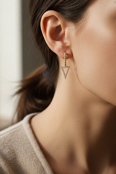 XUPING JEWELRY أقراط ستايل بيرلي/مجوهرات شوبينغ بتصميم مثلث مرصع بالأحجار الك...