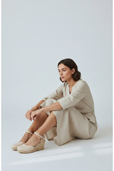 Y&D Shoes Γυναικεία Λινά Σανδάλια Espadrille – Flat Form, Καλοκαιρινό Wedge Heel