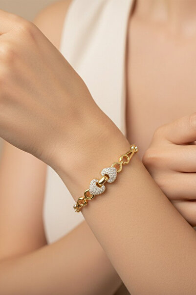 XUPING JEWELRY سوار من ستايل إنسي/مجوهرات شوبينغ بتصميم قلب مرصع بحجر الزركون