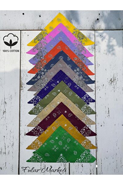 Fular Marketi 12 Πακέτα Μπαντάνες από 100% βαμβάκι με μικτά σχέδια - 2ο Σετ