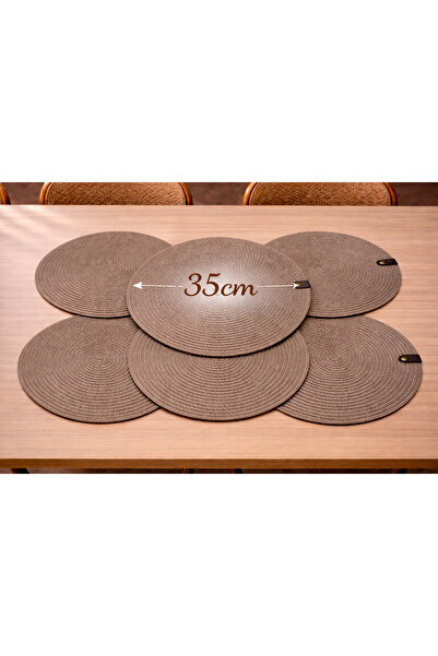 trendtrade Gri Supla Seti 6 Adet 35 cm Placemat Amerikan Servis Servis Altlığı