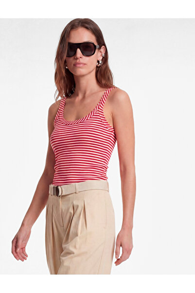 Koton Slim Fit U-Neck Strappy Striped Undershirt