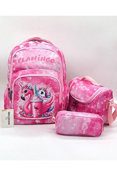 ms mixxstore Rucsac de școală primară pentru fete de culoare roșie cu model d...