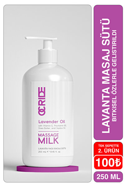 OCRIDE Lavanta Yağı Masaj Sütü 250 ml – Rahatlatıcı ve Nemlendirici Aromatera...