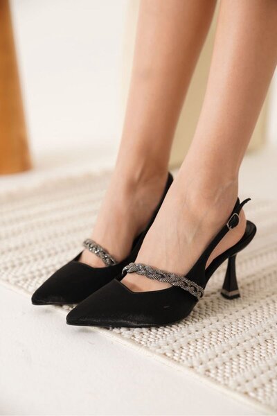 TRENDELLA Черни дамски обувки с висок ток TR08MS36A