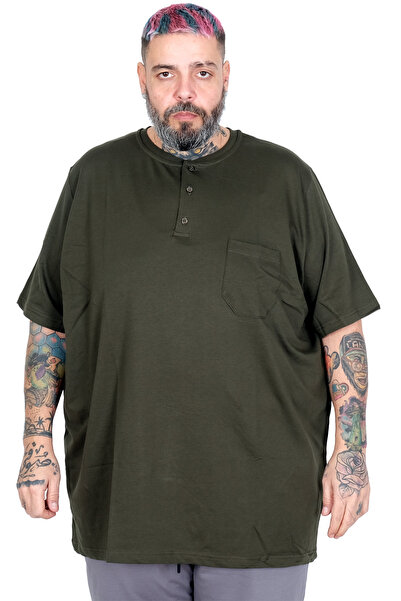 ModeXL Mode XL Large Size Men's Pear Tshirt U26210 Haki