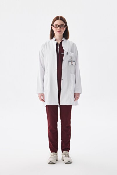 Class Üniforma Beyaz Hemşire Eczacı Doktor Öğretmen Önlüğü - Hakim Yaka