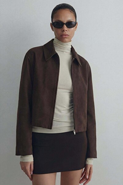 Suud Collection Πικρό καφέ Gabriel Suede Look Jacket