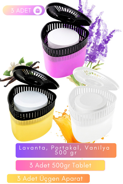 Saban Lavanta Portakal Vanilya Nem Alıcı Set (3 Aparat + 3 Tablet 500 gr) Küf...