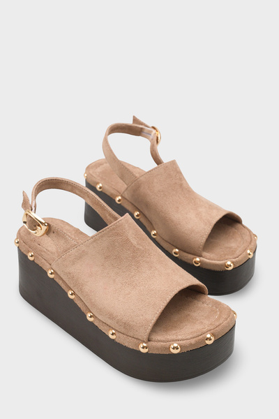 Capone Outfitters Γυναικείες παντόφλες Alyce Suede Troc με λεπτομέρεια και τα...