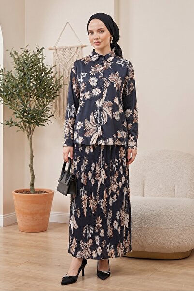 Bestenur Σατέν Σετ Δύο Τεμαχίων με Πλισέ Φούστα 1693