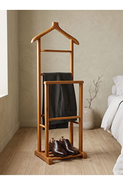KleinHaus Furniture Ahşap Dilsiz Uşak, Masif Elbise Ceket Askılığı, Pantolon ...
