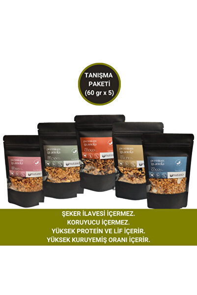 nutaso nutrition taste solutions Tanışma Paketi - Mix Granola (60 GR X 5) (PE...
