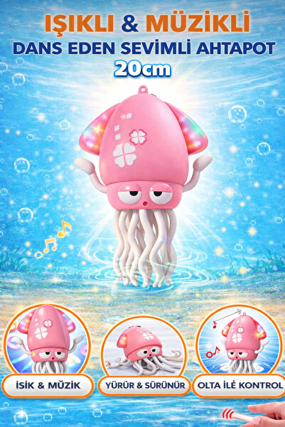 ZİVENTA Pembe Dansçı Kali Oyuncak OItalı Ahtapot Sesli Işıklı Müzikli Dans Ed...