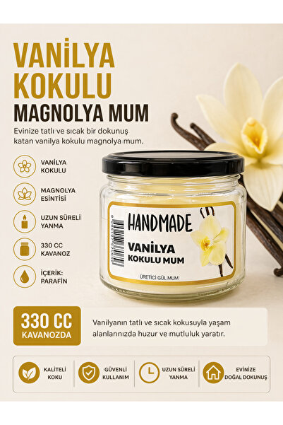 Gül Mum MAGNOLYA MUM VANİLYA KOKULU